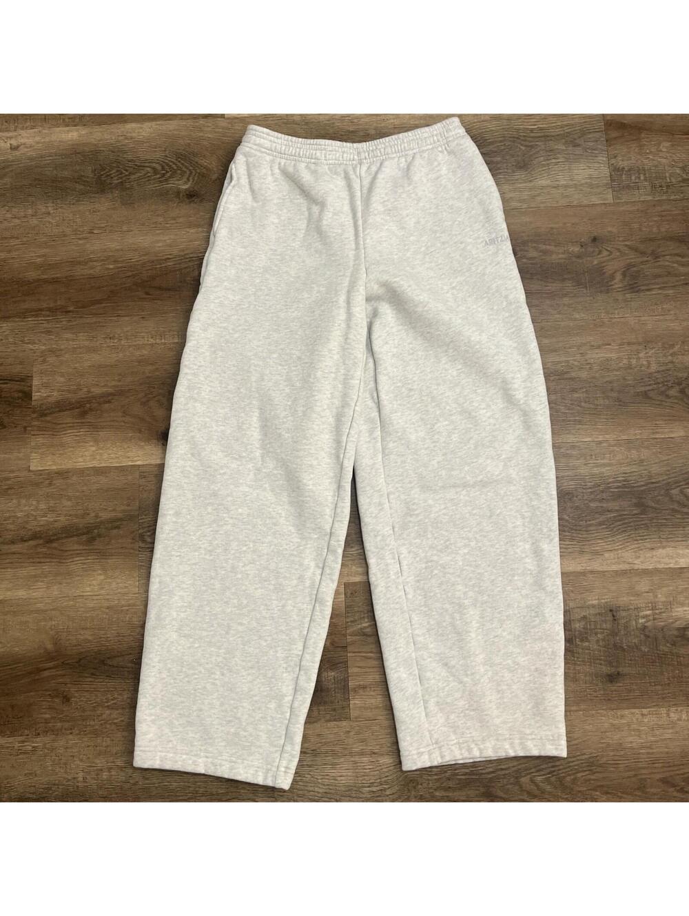 Aritzia Sweatfleece Boyfriend Fit Wide Leg Sweatpants Heather Grey S 116293